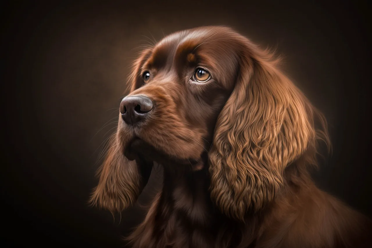 Un Sussex Spaniel à l'extérieur